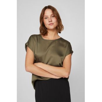 Tricou uni cu aspect satinat