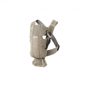 Marsupiu anatomic cu multiple pozitii de purtare BabyBjorn Mini, Grey Beige, 3D Mesh Marsupiu anatomic cu multiple pozitii de purtare BabyBjorn Mini, Grey Beige, 3D Mesh