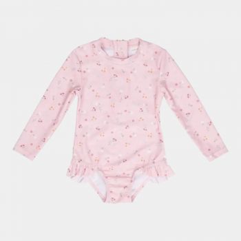 Costum de baie pentru fete, anti-UV, Little Pink Flowers