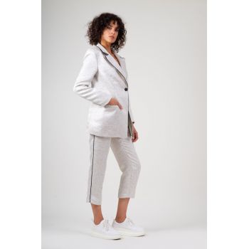 Costum din jacquard  cu insertii argintii