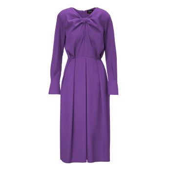 Rochie midi mov cu inel si pliuri
