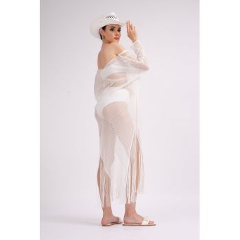 Rochie tip caftan cu franjuri