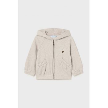 Mayoral bluza bebe culoarea bej, cu glugă, neted, 2485