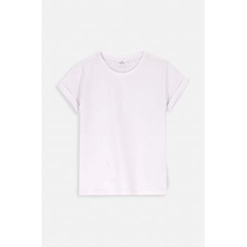 Coccodrillo tricou de bumbac pentru copii culoarea alb, BASIC GIRL