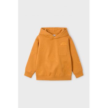 Mayoral bluza copii culoarea portocaliu, cu glugă, cu imprimeu, 4450