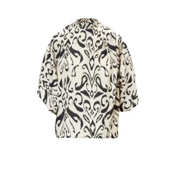 Bluza Vaporoasa cu Pliuri din Print Abstract