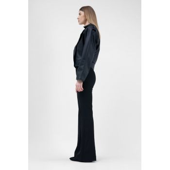 Jacheta biker din ecopiele neagra