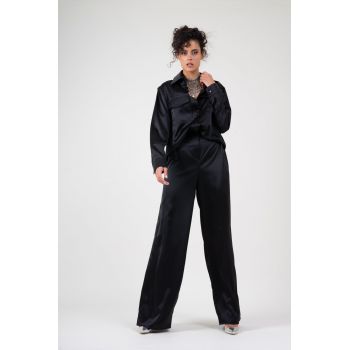 Pantalon wide leg negru