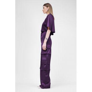 Pantaloni cargo mov  cu buzunare