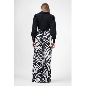 Pantaloni din print zebra