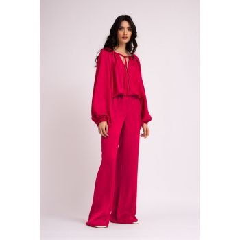 Pantaloni fuchsia wide leg