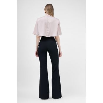 Pantaloni negri evazati din stofa