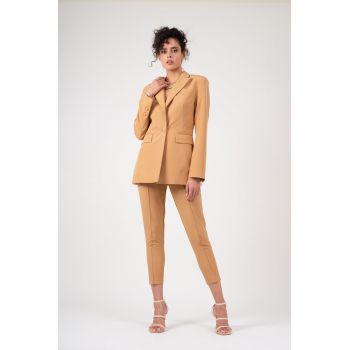 Sacou slim fit camel