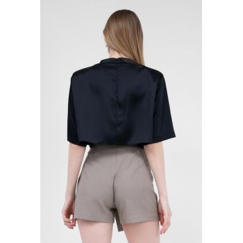 Tricou negru de satin