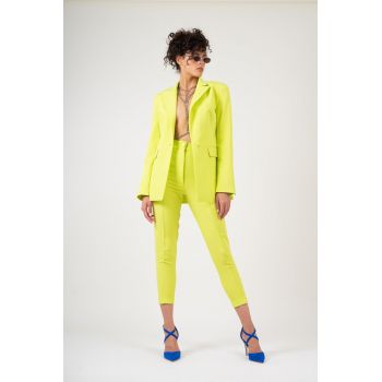 Sacou cambrat galben neon