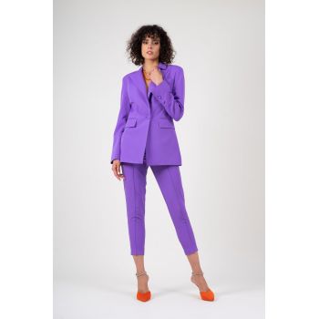 Sacou cambrat mov pastel