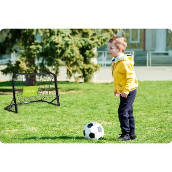 Set 2 porti de fotbal din metal cu plasa rezistenta,mingie inclusa 60x45x25cm Neo Sport