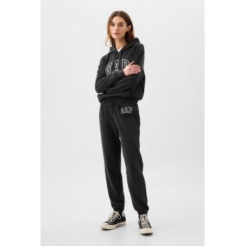 Pantaloni de trening din bumbac cu logo si snur