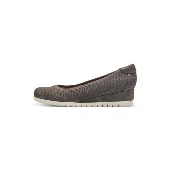 Pantofi wedge de piele ecologica