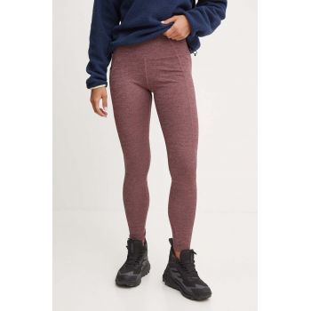 Columbia leggins sport Move femei, culoarea bordo, melanj