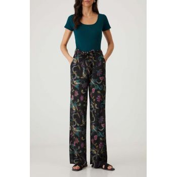 Medicine pantaloni femei, culoarea negru, lat, medium waist Medicine pantaloni femei, culoarea negru, lat, medium waist