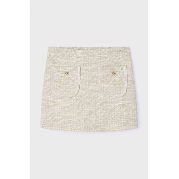 Mayoral fustă-pantalon pentru copii culoarea bej, mini, drept, 4908