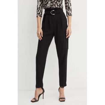 Morgan pantaloni PROUR.F femei, culoarea negru, fason cargo, high waist, PROUR.F