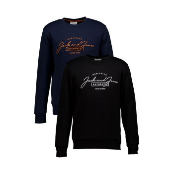 Set de bluze de trening cu decolteu la baza gatului si imprimeu logo - 2 piese