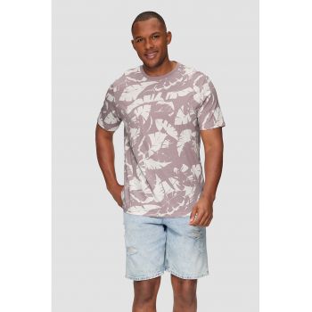 Tricou de bumbac cu imprimeu tropical