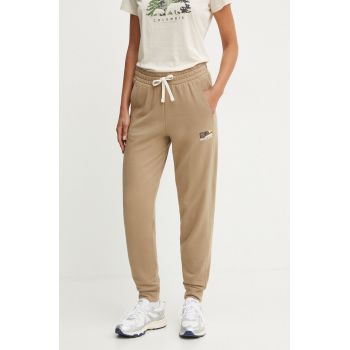 Puma pantaloni de trening culoarea verde, neted, 681932