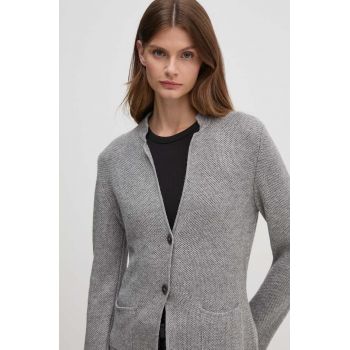 United Colors of Benetton cardigan din amestec de lana culoarea gri, 1235D6934
