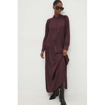 Answear Lab rochie culoarea bordo, midi, drept ieftina