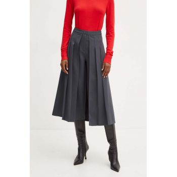 Silvian Heach fustă-pantalon JULIA culoarea gri, lat, high waist, GPA24292PA