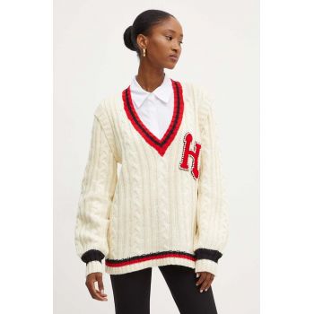 Silvian Heach pulover MALAIKA femei, culoarea bej, GPA24072MA ieftin