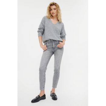 Blugi skinny cu talie inalta