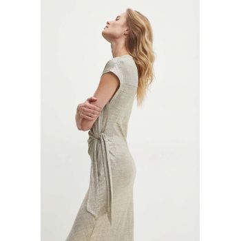 Answear Lab rochie culoarea auriu, maxi, evazati ieftina