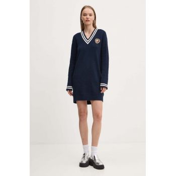 Tommy Jeans rochie culoarea bleumarin, mini, dreaptă, DW0DW19810