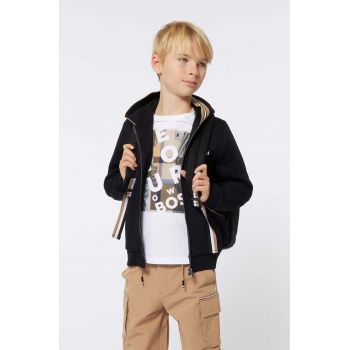BOSS tricou de bumbac pentru copii culoarea alb, cu imprimeu, J51217 BOSS tricou de bumbac pentru copii culoarea alb, cu imprimeu, J51217