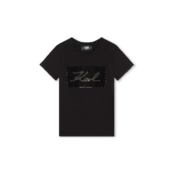 Karl Lagerfeld tricou copii culoarea negru, Z30210
