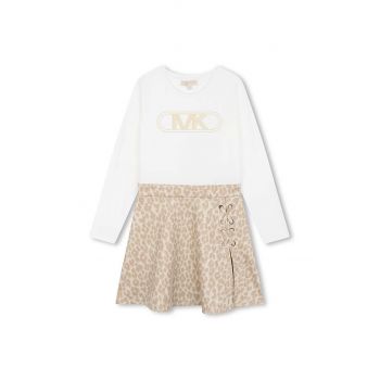Michael Kors rochie fete culoarea bej, mini, evazati, R30171