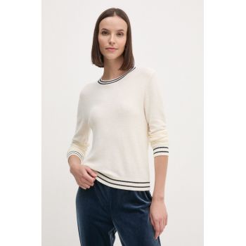 United Colors of Benetton pulover din amestec de mătase culoarea bej, light, 1SMYE10B8