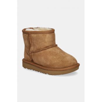 UGG cizme de zapada din piele intoarsa CLASSIC MINI II culoarea maro, 1017715T ieftina
