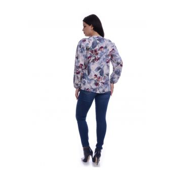888132637-Bluza Dama Multicolora cu Funda Ampla