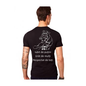 Tricou Negru Barbati - Iubit - urat dar respectat