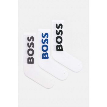 BOSS sosete 3-pack barbati, culoarea alb, 50524259