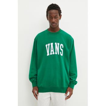 Vans bluza barbati, culoarea verde, cu imprimeu, VN000HP7J5F1