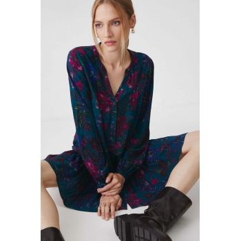 Medicine rochie culoarea turcoaz, mini, oversize ieftina