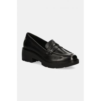 Aldo mocasini de piele LAELDAR-IN femei, culoarea negru, cu platforma, 13833805 LAELDAR-IN