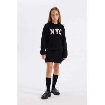 Fusta-pantaloni mini cu model uni