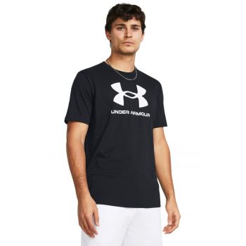 Tricou din amestec de bumbac cu imprimeu logo pentru fitness